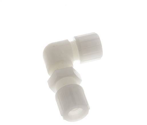 14x12mm PVDF Codo Compresión Racor Pasamuros 10 bar