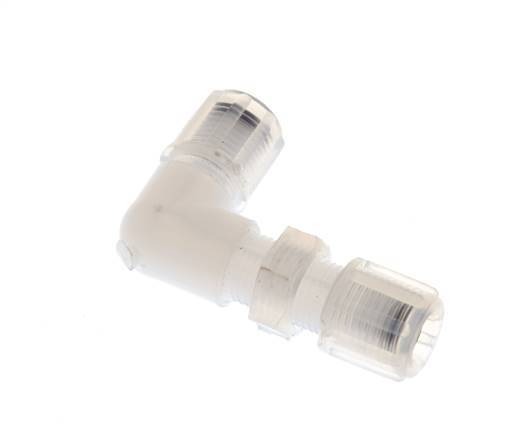 Racor de compresión codo 6x4mm y PFA con rosca hembra Pasamuros 10 bar