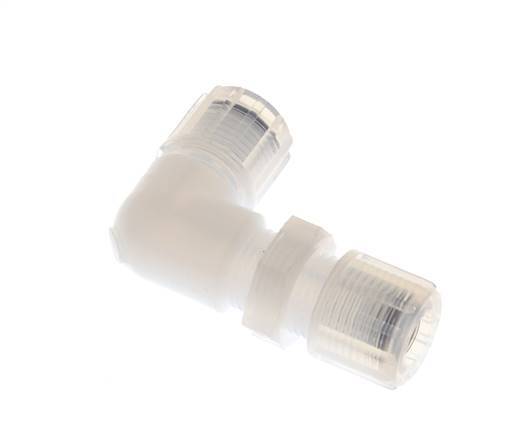Racor de compresión codo 10x8mm y PFA con rosca hembra Pasamuros 10 bar