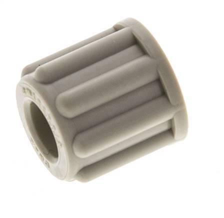 Tuerca de unión de 6x4mm (M10x1) de PP moleteada [20 piezas].