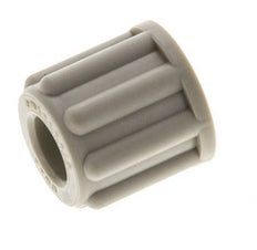 Tuerca de unión de 6x4mm (M10x1) de PP moleteada [20 piezas].