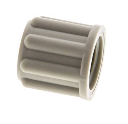 Tuerca de unión de 6x4mm (M10x1) de PP moleteada [20 piezas].
