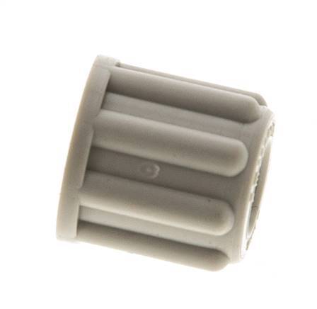 Tuerca de unión de 6x4mm (M10x1) de PP moleteada [20 piezas].