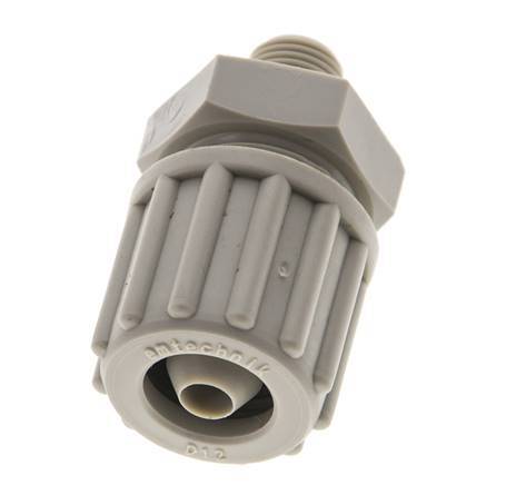 12x6mm & G1/8'' PP Straight Compression Fitting with Male Threads 10 bar PVC and PA