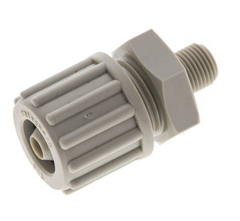 12x6mm & G1/8'' PP Straight Compression Fitting with Male Threads 10 bar PVC and PA