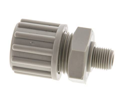 12x6mm & G1/8'' PP Straight Compression Fitting with Male Threads 10 bar PVC and PA