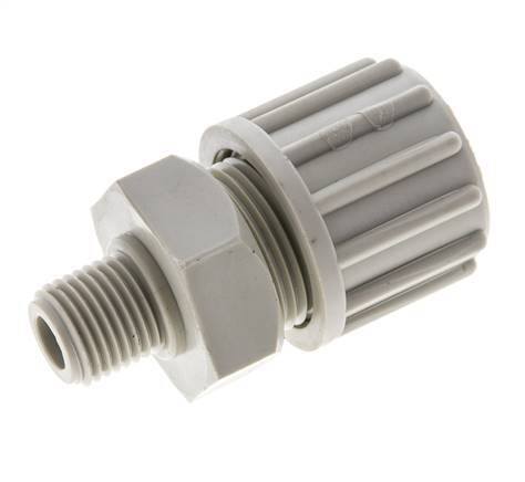 16x10mm & G1/4'' PP Straight Compression Fitting with Male Threads 10 bar PVC and PA