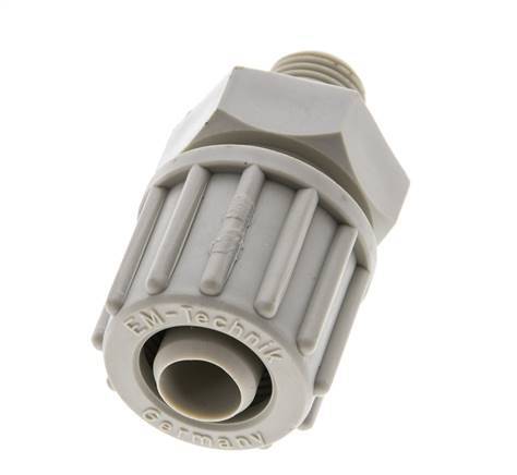 16x10mm & G1/4'' PP Straight Compression Fitting with Male Threads 10 bar PVC and PA