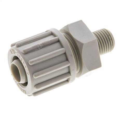 16x10mm & G1/4'' PP Straight Compression Fitting with Male Threads 10 bar PVC and PA