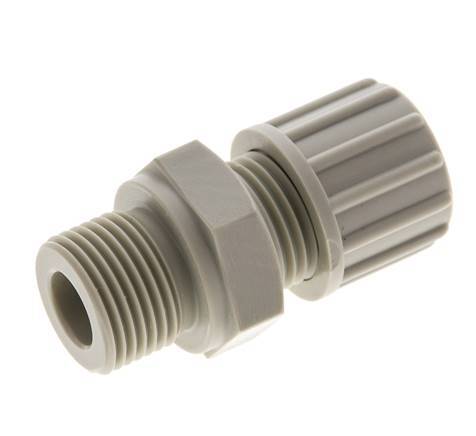10x4mm & G3/8'' PP Straight Compression Fitting with Male Threads 10 bar PVC and PA