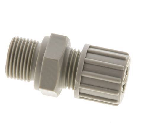 10x4mm & G3/8'' PP Straight Compression Fitting with Male Threads 10 bar PVC and PA