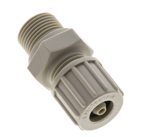 10x4mm & G3/8'' PP Straight Compression Fitting with Male Threads 10 bar PVC and PA