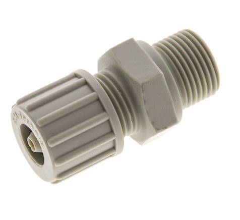 10x4mm & G3/8'' PP Straight Compression Fitting with Male Threads 10 bar PVC and PA