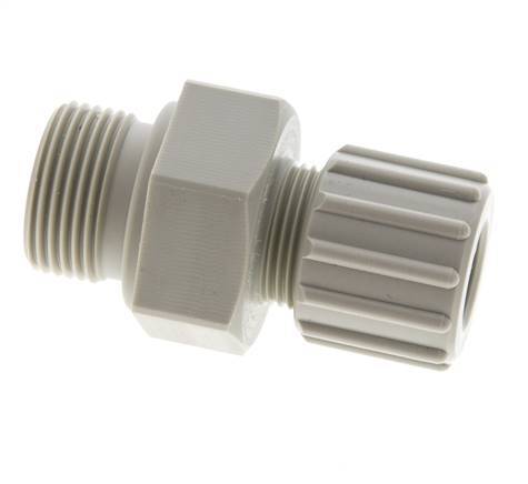 15x9mm & G3/4'' PP Straight Compression Fitting with Male Threads 10 bar PVC and PA
