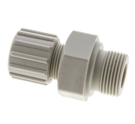 15x9mm & G3/4'' PP Straight Compression Fitting with Male Threads 10 bar PVC and PA