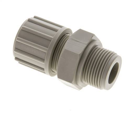 20x13mm & G3/4'' PP Straight Compression Fitting with Male Threads 10 bar PVC and PA