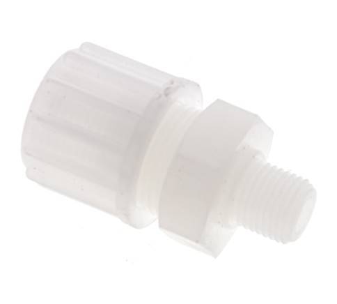 16x10mm & G1/4'' PVDF Straight Compression Fitting with Male Threads 10 bar PVC and PA