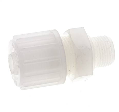 20x13mm & G3/8'' PVDF Straight Compression Fitting with Male Threads 10 bar PVC and PA