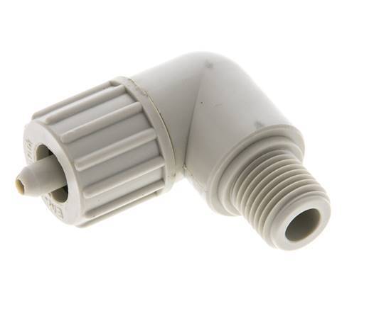 10x4mm & G1/4'' PP Elbow Compression Fitting with Male Threads 10 bar PVC and PA