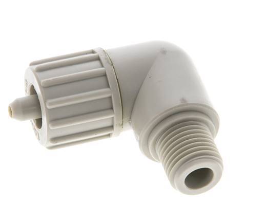 10x4mm & G1/4'' PP Elbow Compression Fitting with Male Threads 10 bar PVC and PA