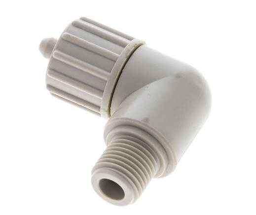 10x4mm & G1/4'' PP Elbow Compression Fitting with Male Threads 10 bar PVC and PA