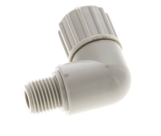 10x4mm & G1/4'' PP Elbow Compression Fitting with Male Threads 10 bar PVC and PA