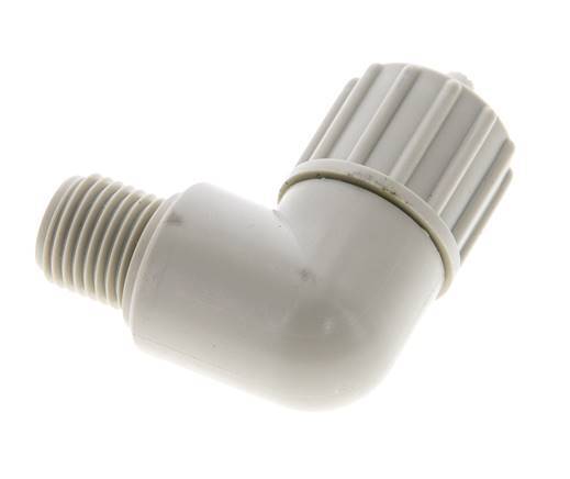 10x4mm & G1/4'' PP Elbow Compression Fitting with Male Threads 10 bar PVC and PA