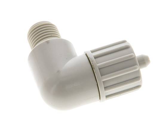 10x4mm & G1/4'' PP Elbow Compression Fitting with Male Threads 10 bar PVC and PA