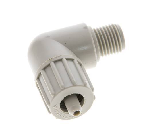 10x4mm & G1/4'' PP Elbow Compression Fitting with Male Threads 10 bar PVC and PA