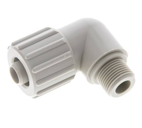 15x9mm & G3/8'' PP Elbow Compression Fitting with Male Threads 10 bar PVC and PA
