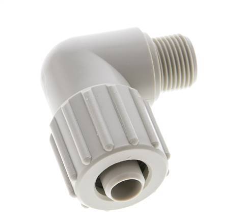 15x9mm & G3/8'' PP Elbow Compression Fitting with Male Threads 10 bar PVC and PA