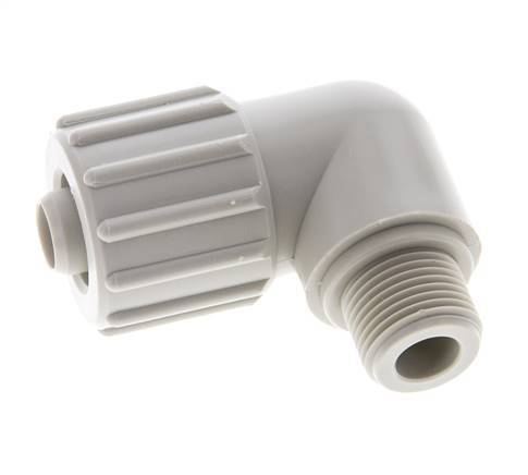 15x9mm & G3/8'' PP Elbow Compression Fitting with Male Threads 10 bar PVC and PA