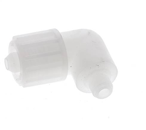 12x6mm & G1/8'' PVDF Elbow Compression Fitting with Male Threads 10 bar PVC and PA