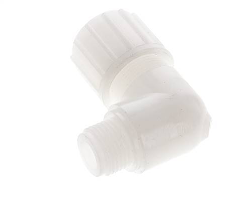 20x13mm & G1/2'' PVDF Elbow Compression Fitting with Male Threads 10 bar PVC and PA