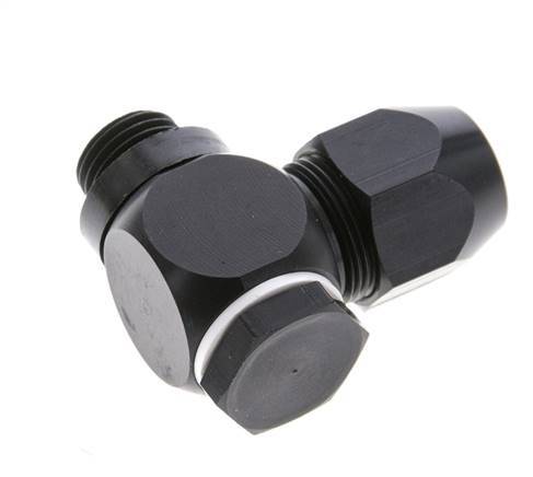 12x6mm & G1/4'' Aluminum Elbow Compression Fitting with Male Threads 10 bar PVC and PA