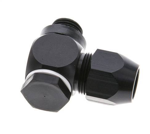 12x6mm & G1/4'' Aluminum Elbow Compression Fitting with Male Threads 10 bar PVC and PA