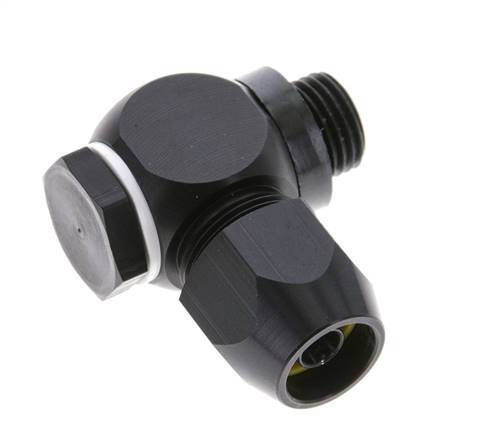 12x6mm & G1/4'' Aluminum Elbow Compression Fitting with Male Threads 10 bar PVC and PA