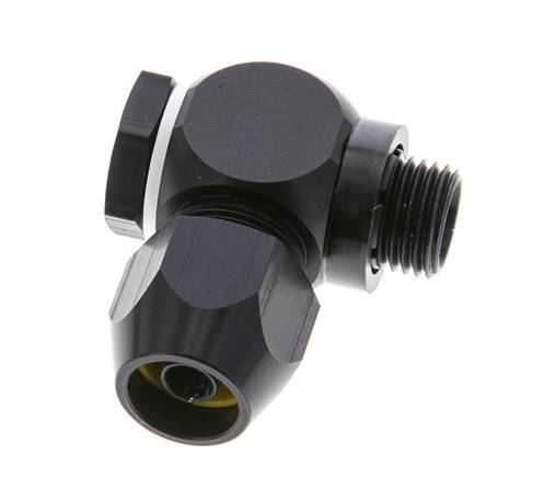 12x6mm & G1/4'' Aluminum Elbow Compression Fitting with Male Threads 10 bar PVC and PA
