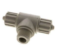 Accesorio de compresión en T de PP 12x6 mm y G1/2'' con rosca macho 10 bar PVC y PA