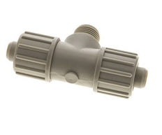 Racor de compresión en T de PP 20x13mm y G1/2'' con rosca macho 10 bar PVC y PA