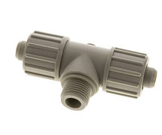 Racor de compresión en T de PP 20x13mm y G1/2'' con rosca macho 10 bar PVC y PA