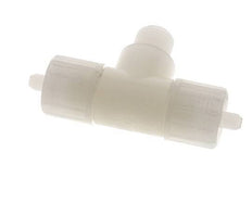 Racor de compresión en T de PVDF 10x4mm y G1/4'' con rosca macho 10 bar PVC y PA