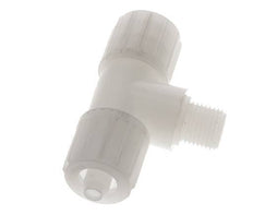 Racor de compresión en T 12x6mm & G1/4'' PVDF con rosca macho 10 bar PVC y PA