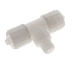 Racor de compresión en T 12x6mm & G1/4'' PVDF con rosca macho 10 bar PVC y PA