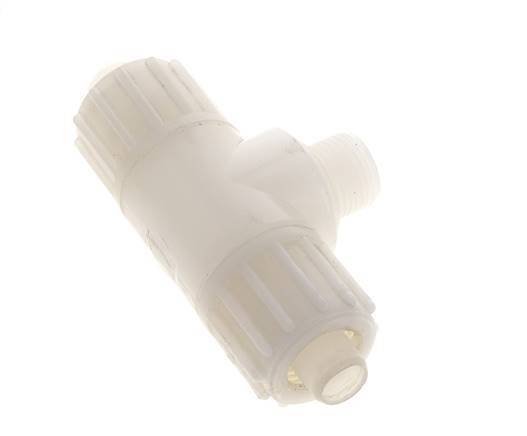 16x10mm & G3/8'' Racor de compresión en T de PVDF con rosca macho 10 bar PVC y PA