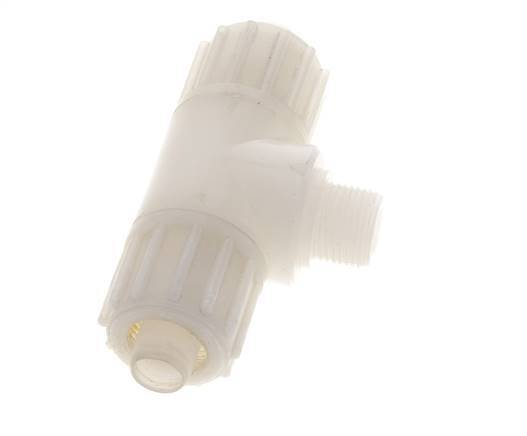 16x10mm & G3/8'' Racor de compresión en T de PVDF con rosca macho 10 bar PVC y PA