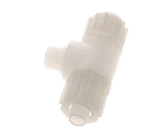 16x10mm & G3/8'' Racor de compresión en T de PVDF con rosca macho 10 bar PVC y PA