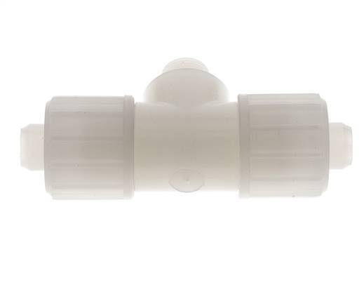 20x13mm & G3/8'' Racor de compresión en T de PVDF con rosca macho 10 bar PVC y PA