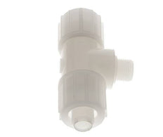 20x13mm & G3/8'' Racor de compresión en T de PVDF con rosca macho 10 bar PVC y PA