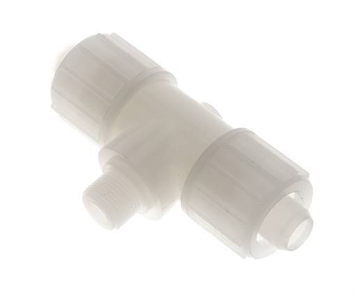 20x13mm & G3/8'' Racor de compresión en T de PVDF con rosca macho 10 bar PVC y PA